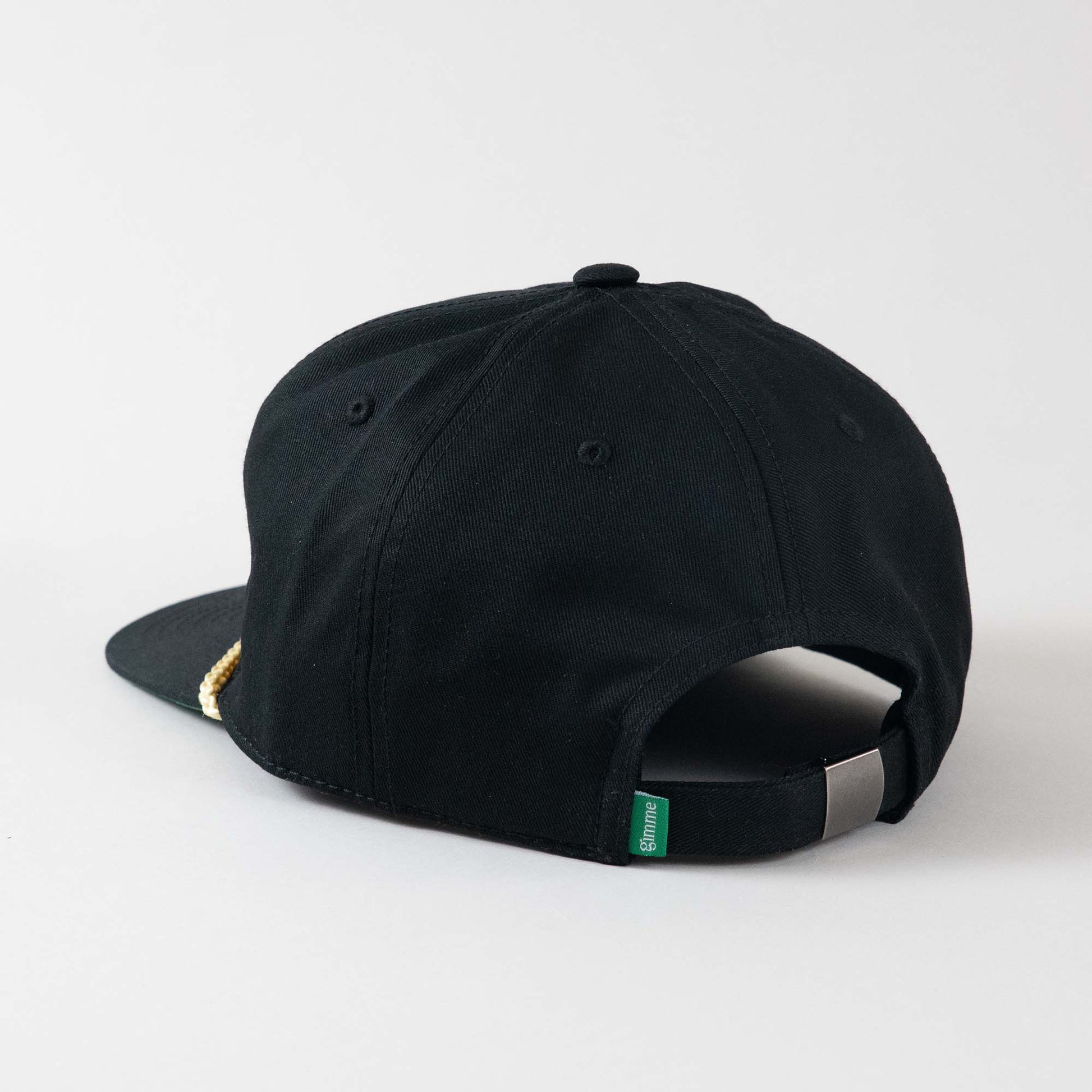 Backside view of The Gimme Tour Fairways Deadstock adjustable golf cap, showing back details such as a gimme labeled patch and size adjustment – A Sort of Golf Company.