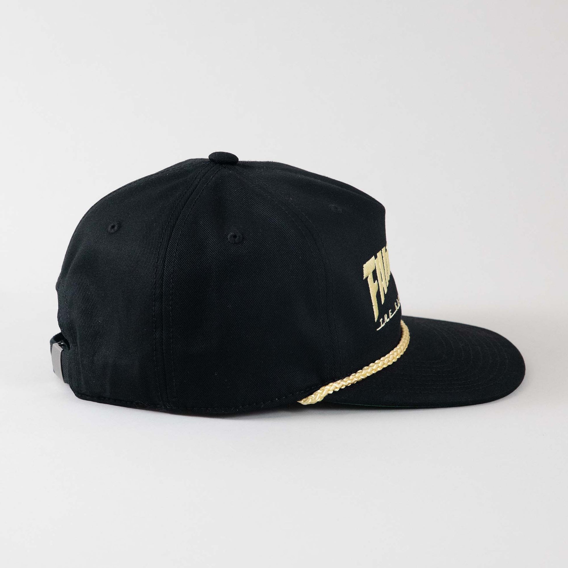 Side view of The Gimme Tour Fairways Deadstock adjustable golf cap, showing side details – A Sort of Golf Company.